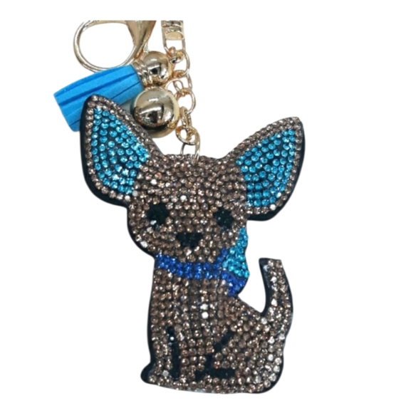 Lil’ Blue Attitude Chihuahua Keychain / Purse Charm   💙 💙 💙 💙 💙 - Picture 1 of 8